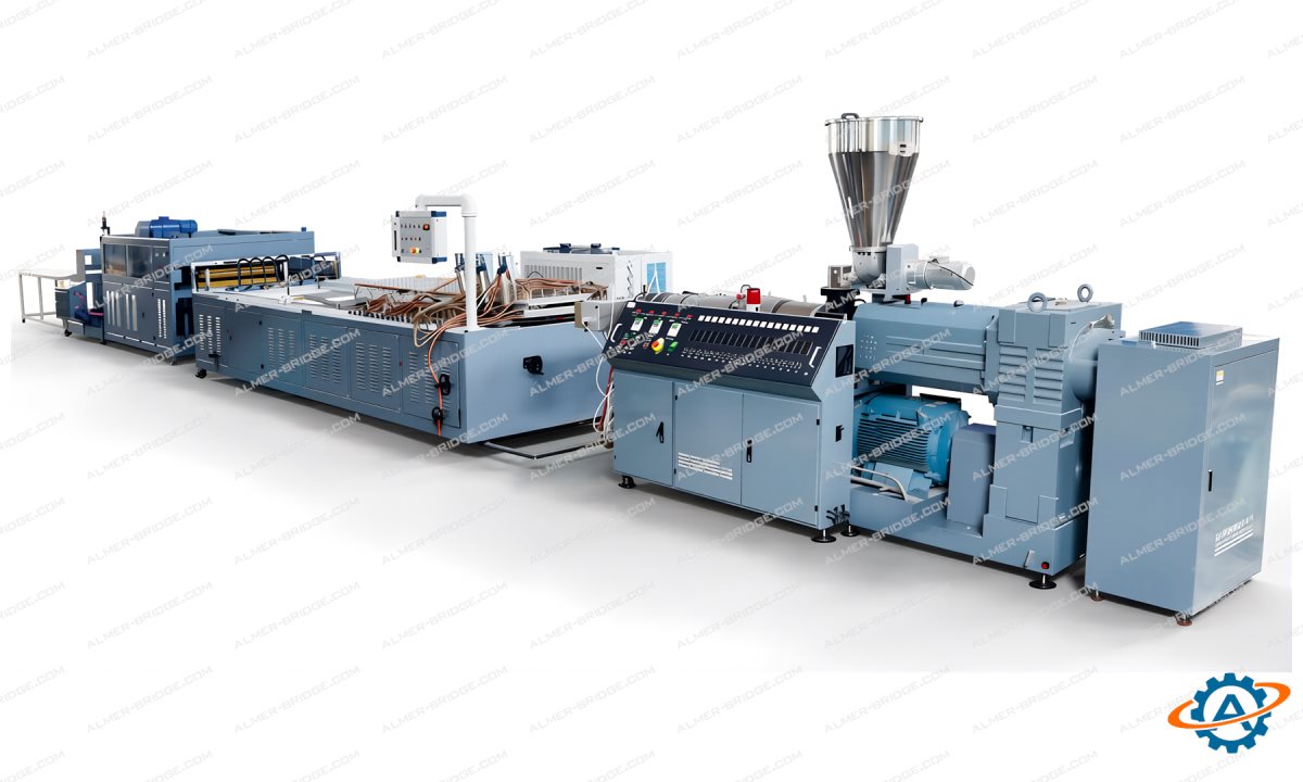  Экструзионная линия для производства широкоформатных ПВХ дверных и стеновых панелей YF-200 (0)