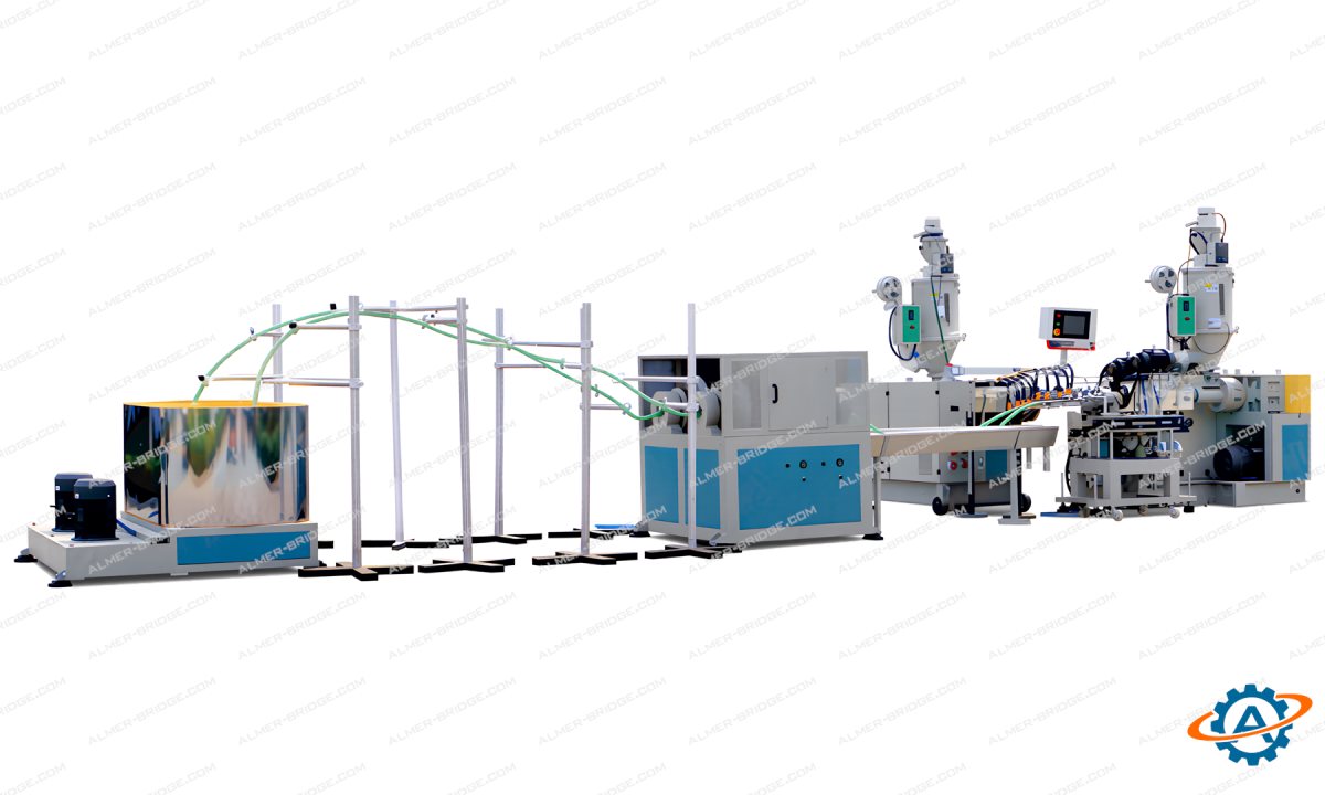  Экструзионная линия для производства спирально-армированных (каркасных) труб из ПВХ KWX-PSH-65 (0)